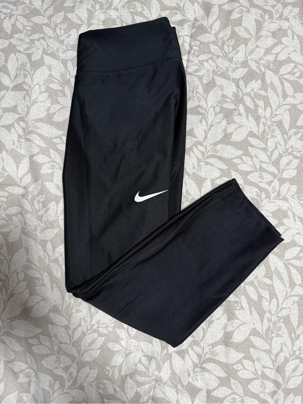 Nike Black Dri-FIT capri Leggings with White Logo